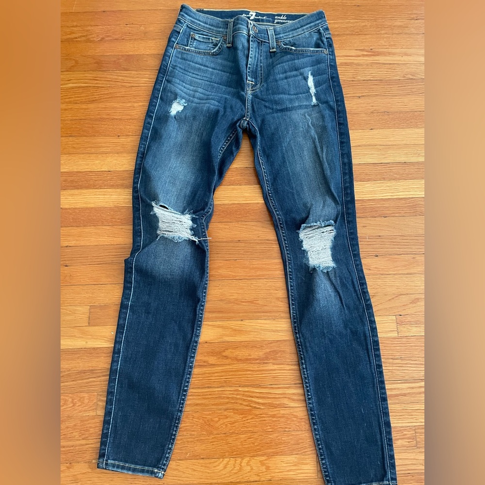 Seven for All Mankind Mid Rise Gwenivere Ankle Skinny Jeans - Size 26